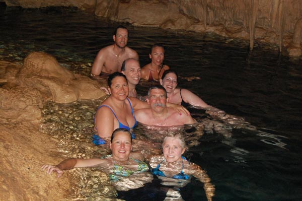 Swimming in a cave